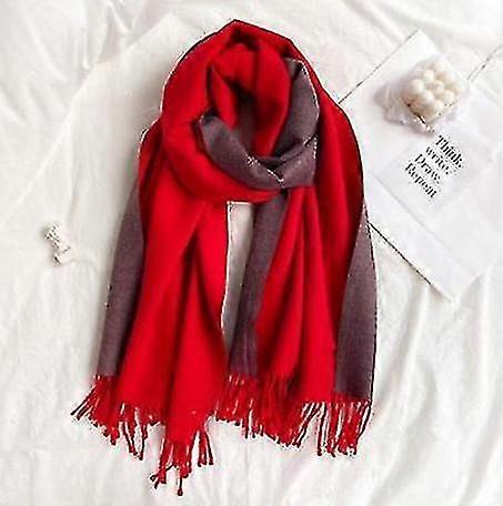 Double-sided Solid Color Dual-purpose Bib Mid-length Thick Warm Shawl