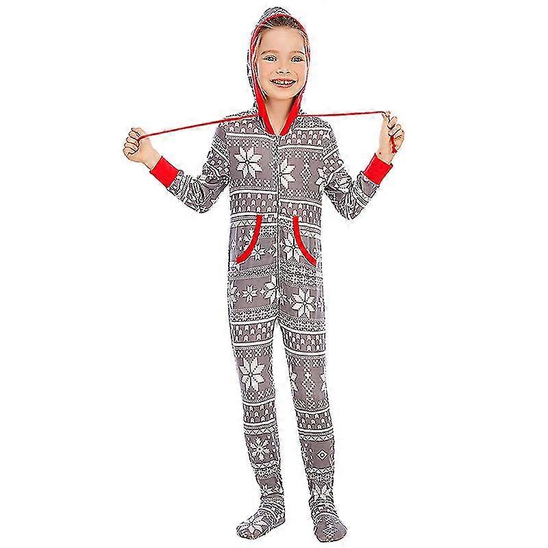 Aamikast Matching Family Halloween Pajama Set Zipper Front Hooded Footed One-piece Pjs Loungewear Sleepwear S-xxl
