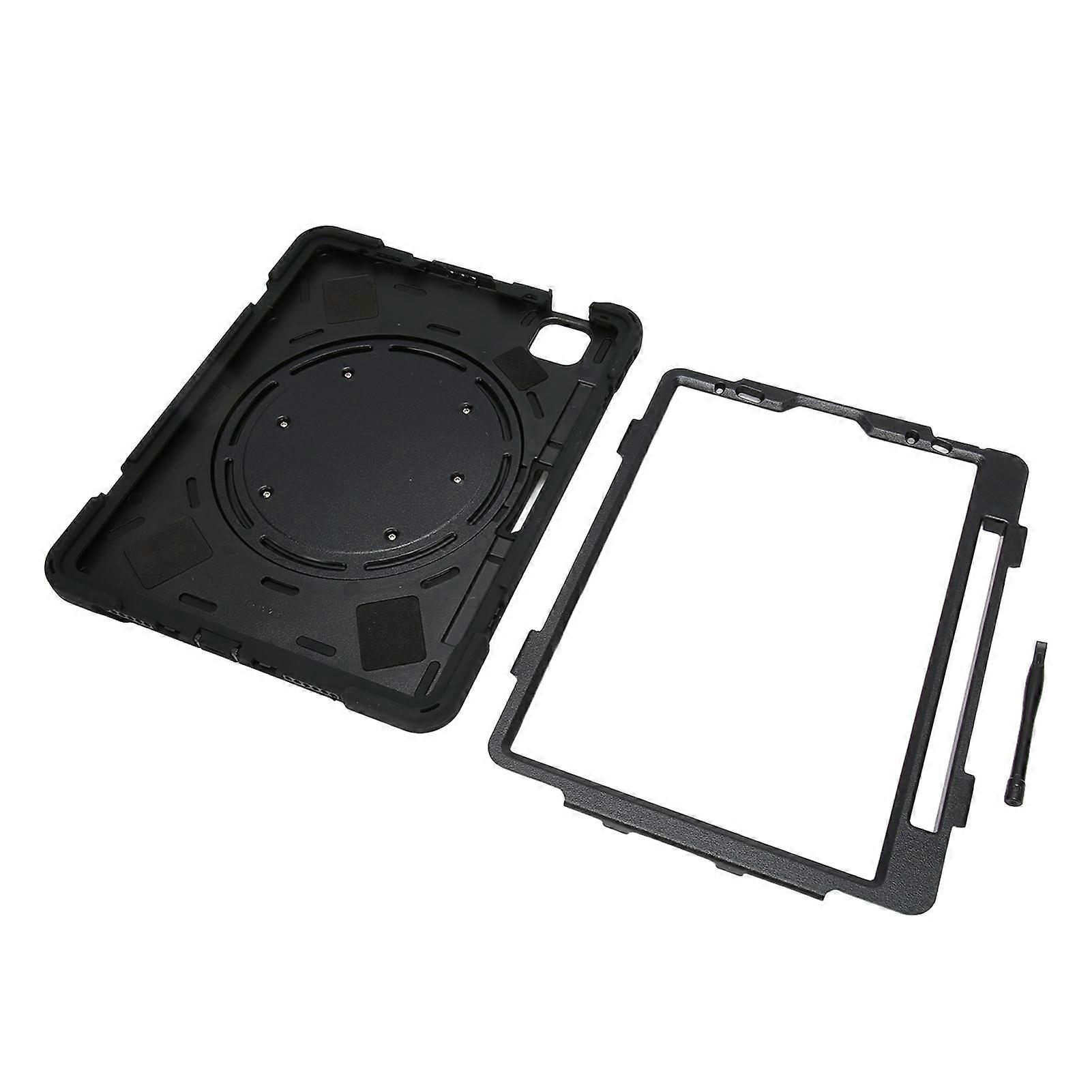 Nettbrettdeksel silikon hard PC presise utskjæringer justerbar stropp pennholder for iOS nettbrett Air 4 10,9 tommer 2020 Pro 11 svart