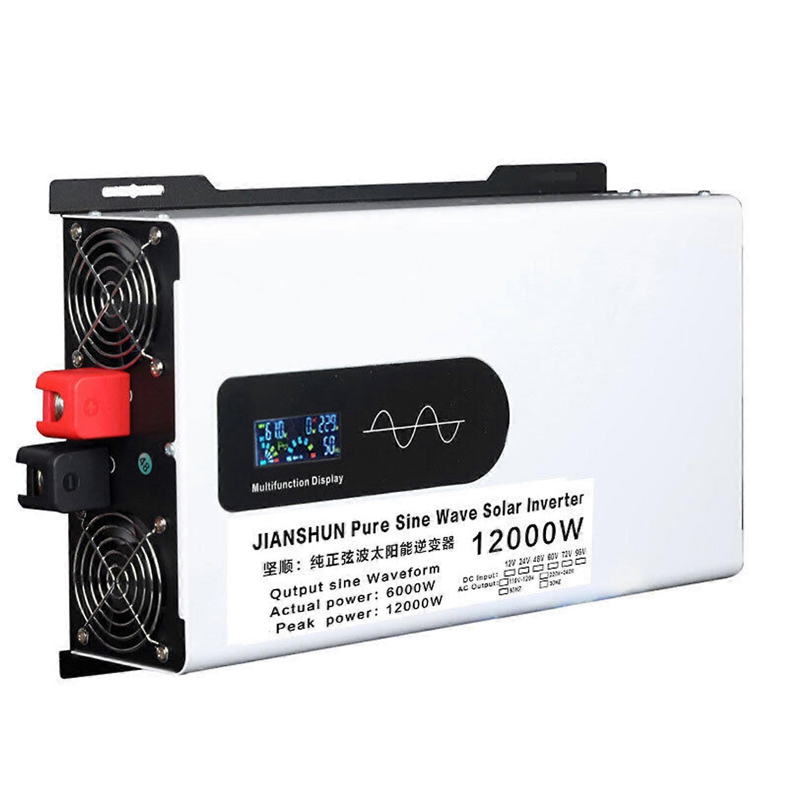 Solární měnič s čistě sinusovým proudem o výkonu 8000 W/12000 W, 12 V/24 V až 220 V