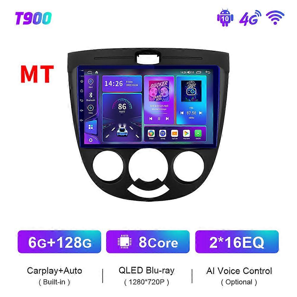 T900 8+128G Autoradio Android 10 For CHEVROLET OPTRA BUICK EXCELLE HRV 2003-2008 Car Radio Multimedia Blu-ray QLED GPS 2din
