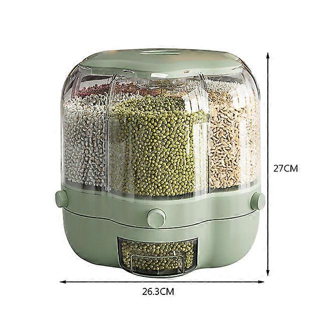 Rotatable Jars for Bulk Cereals Rice Barrels Separated Household Containers Sealed Insectproof Rice Kitchen Storage Box