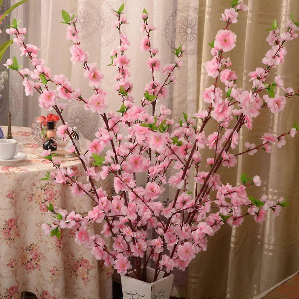 Artificial Pink Plastic Peach Blossom for Home and Event Use