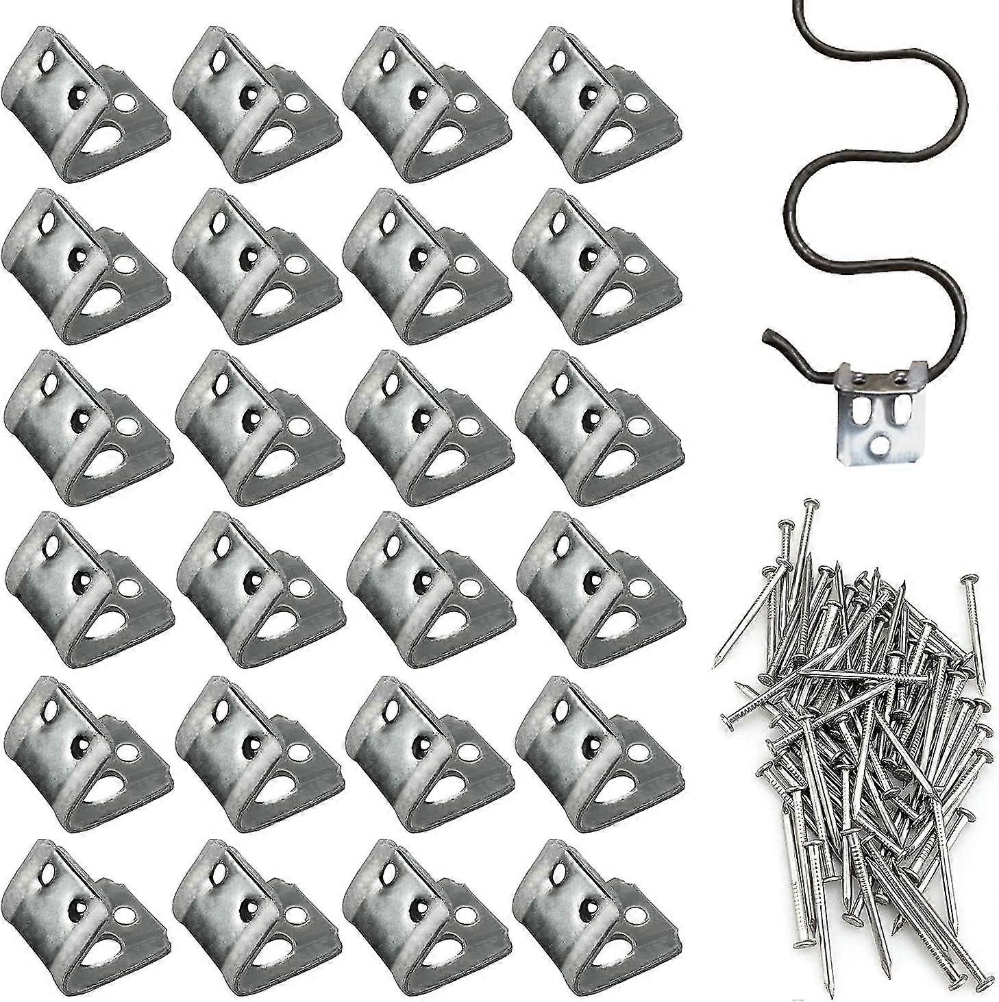 24pcs Five-hole Rubber Spring Clamps Sofa Spring Clip Sofa Cover Clip (silver)