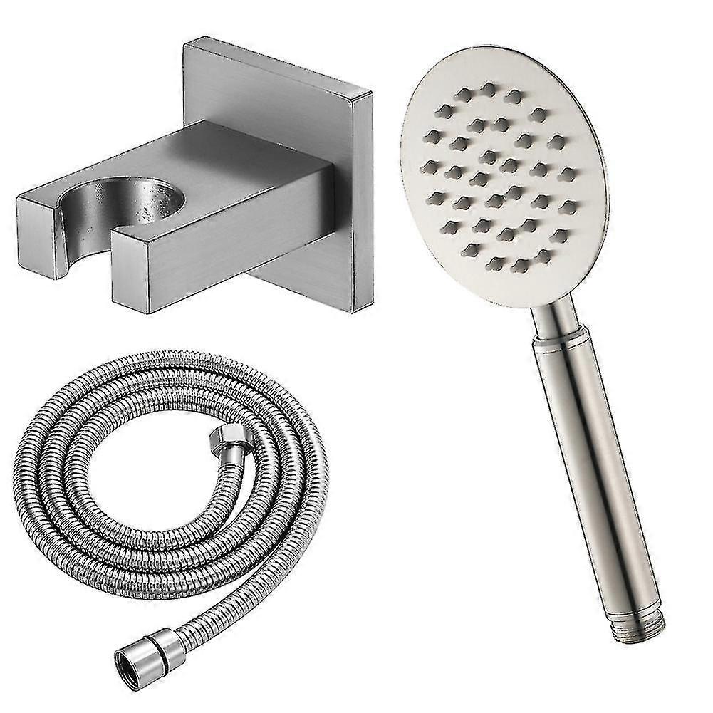 Handheld Stainless Steel Shower Head Set With Base And 1.5m Hose