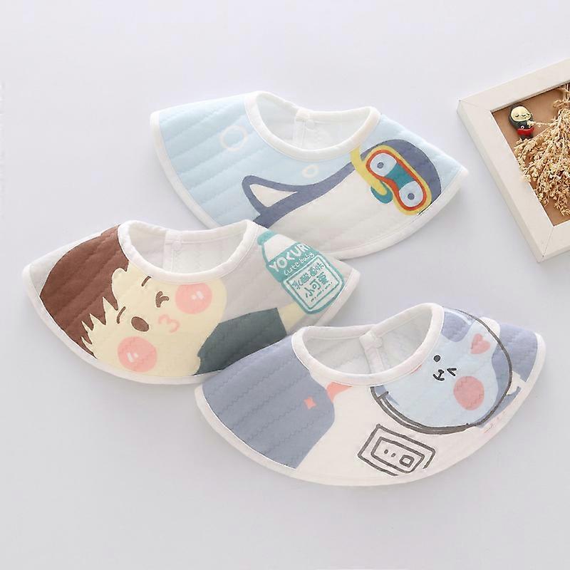 3PCS Baby Petal Bibs 360-Degree Rotating Multicolor Cotton ,Small Yellow Duck