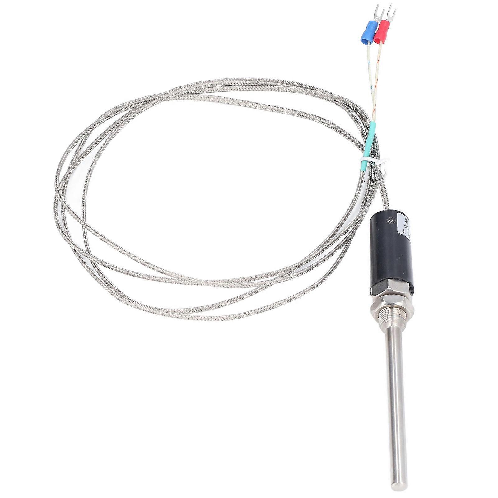100mm Straight Shank K Type Thermocouple Sensor with Nichrome Shielded Wire