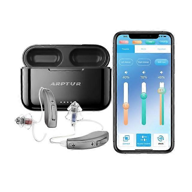 Bluetooth Hearing Aids for Seniors Rechargeable with Noise Cancelling APP Control Self-Fitting Wireless Music Stream Hand-free P
