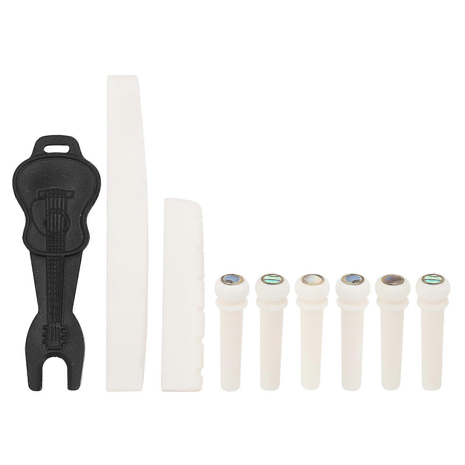 Folk Guitare Chevalet Pin Kit Os Selle Écrou Arracheur de clous Accessoires d’instruments de musique