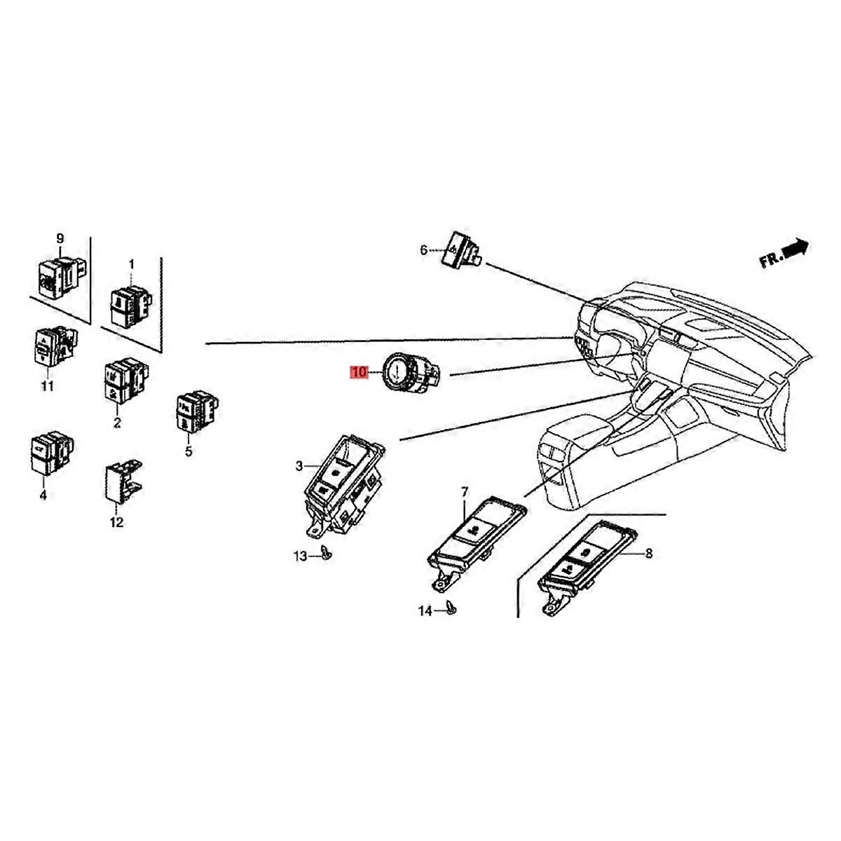 Car Start Switch Ignition Button 35881--A01 for -V Accord 2016-2023 Push Stop Button