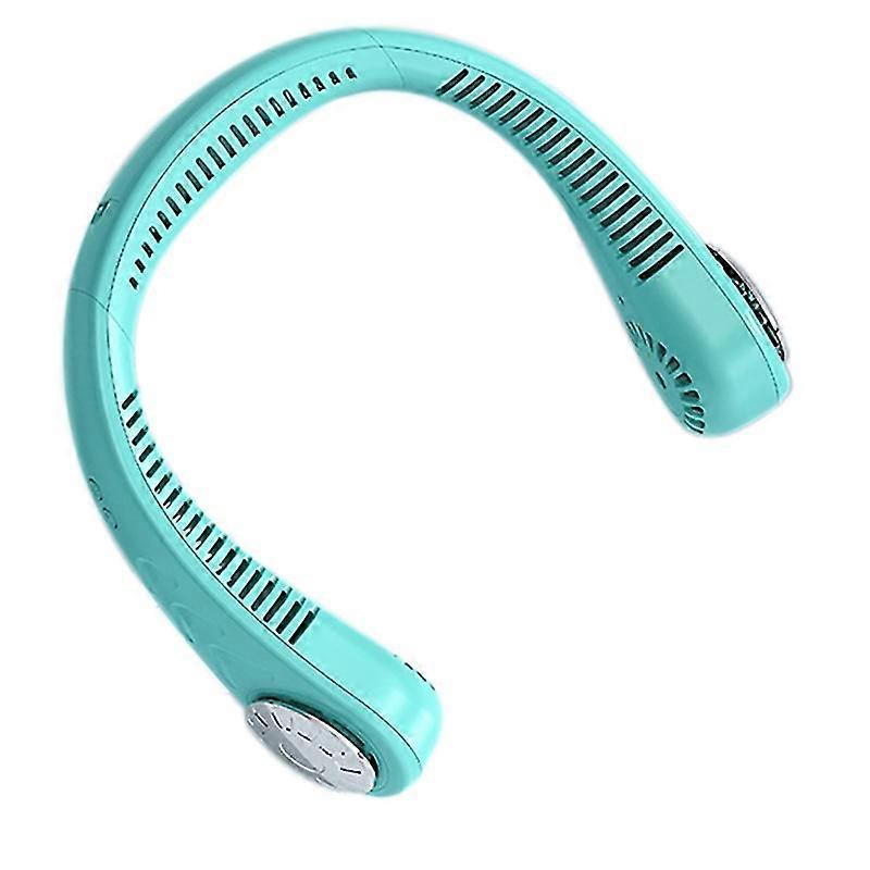 Neck-mounted Fan Usb Rechargeable Hanging Fan 3-speed Wind (blue)