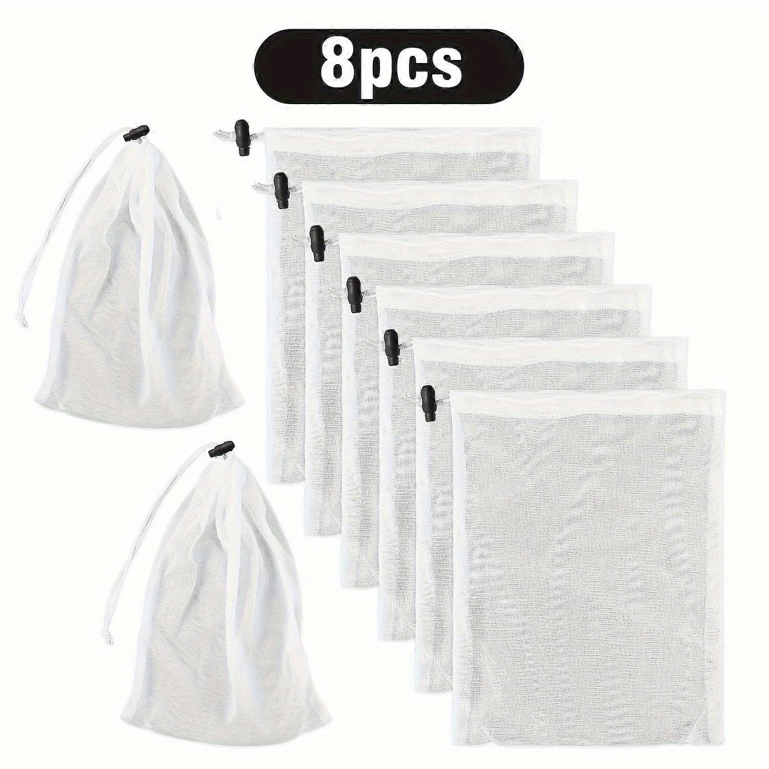 8pcs Pool Vacuum Filter Bags, Fine Mesh Bags Reusable Fine Sewn Mesh Filter Bags Aquarium Swimming Pool Vacuum Bags Replacement Pool Spa Leaf Cleaner,