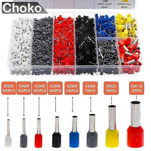 1800PCS 0.5mm- 10.0mm Insulated Wire End Cord End Crimp terminal