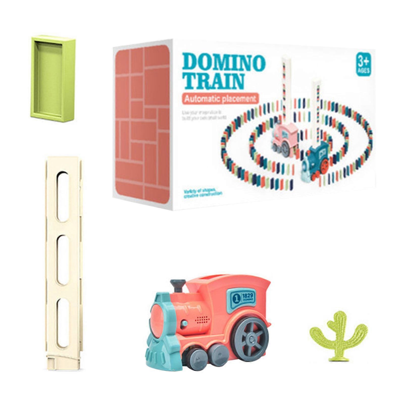Opgrader elektrisk tog Dominoes sæt til børn Automatisk Domino Train legetøj - 60/80/100 stk, 100% ny
