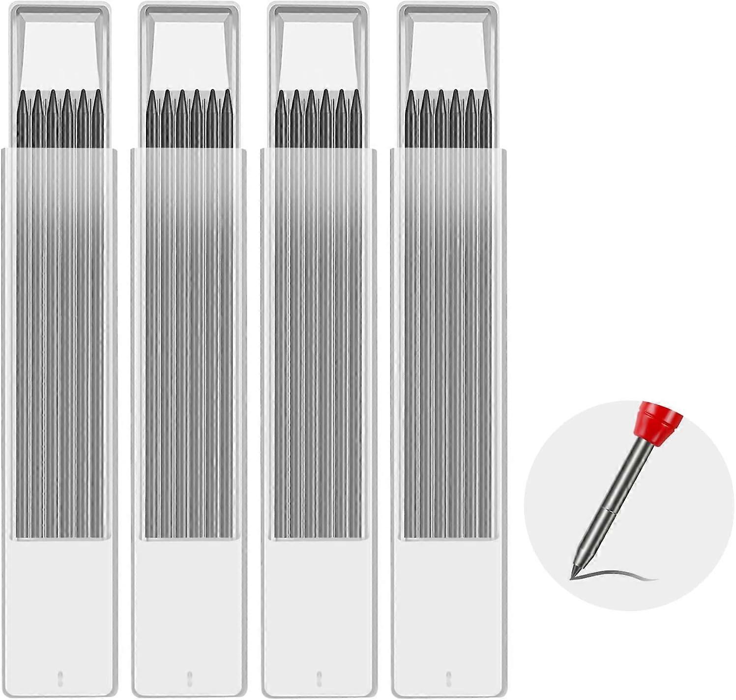 24 Solid Woodworking Pencil Leads, 2.8mm Solid Deep Hole Mechanical Construction Pencil Replacement