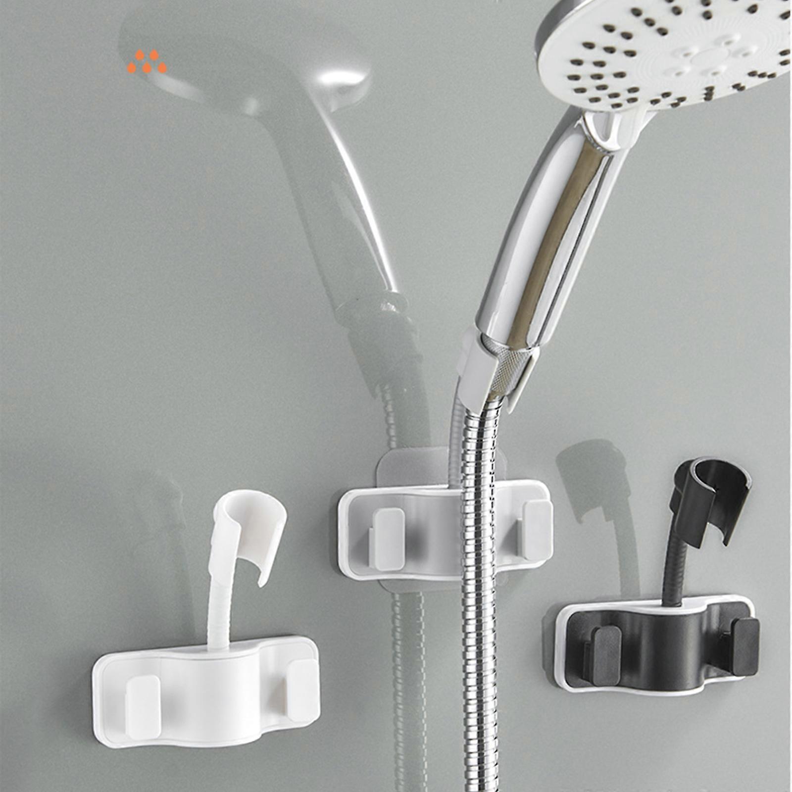 Shower Head Holder, 360 Degree Adjustable Showerhead Bracket, No-Punching Wall Mounted Shower Head Bracket (with Adhesive Sticker)