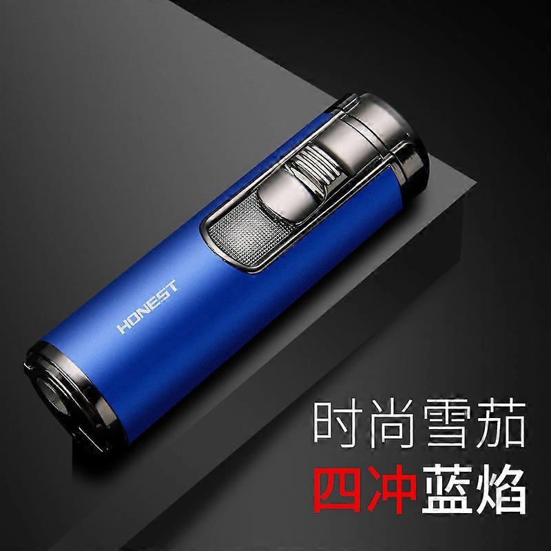 New explosive cylindrical metal inflatable four straight cigar lighters high-end boutique multi-function