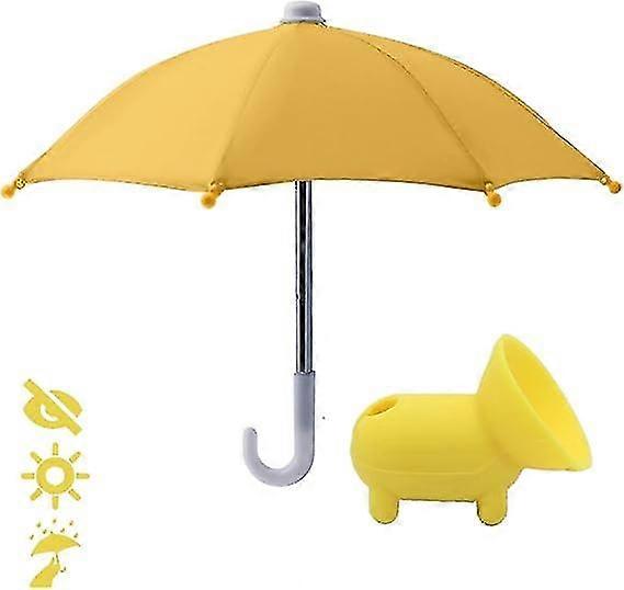 UV Protection Phone Umbrella for Sun, Universal Adjustable Piggy Suction Cup Phone Stand Umbrella Stand Sun Visor Sun Shade Cover