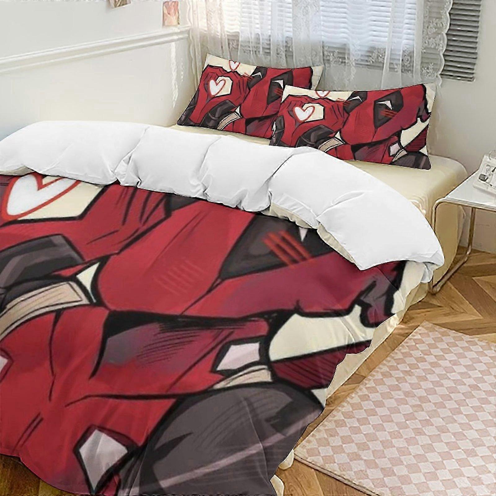 n1235 Bed Sheets Deaool Down Duvet Cover Microfiber Bedding Set Lightweight3-Piece SetLightweight and comfortable (1 Duvet Cover and 2 Pillowcases) B