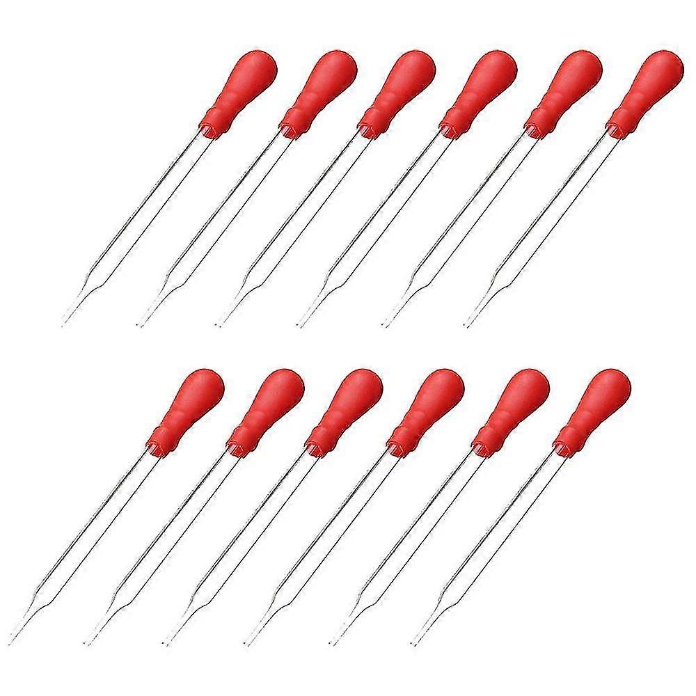 12pcs 1/2/3/5/10ml Glass Pipette Pipet Dropper With Red Rubber Cap For Dispensing Liquids Medicine Dropper School Lab Supplies