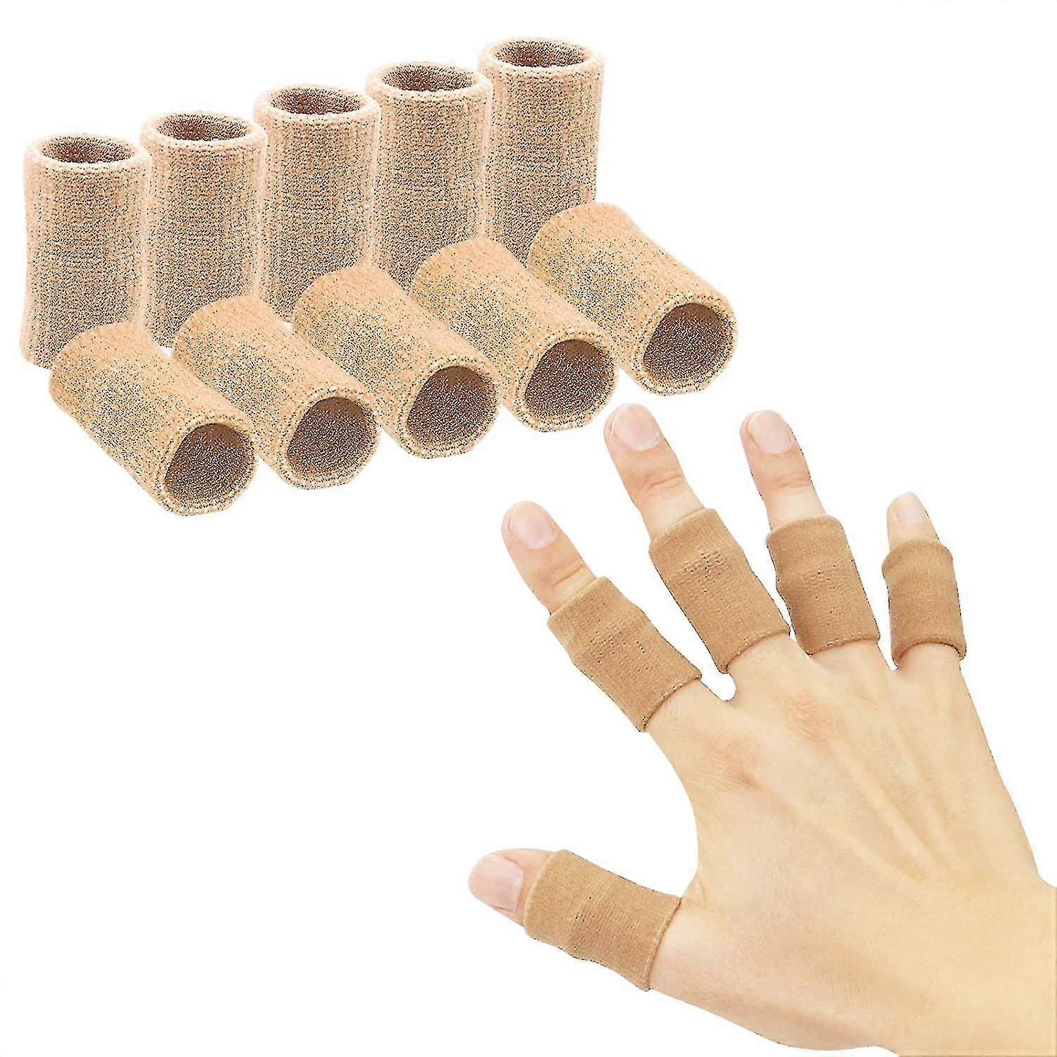 10 Pack Finger Sleeves , Thumb Splint Brace For Finger Support, Breathable Elastic Finger Tape, Compression Pression Protector For Relieving Pain, Tri