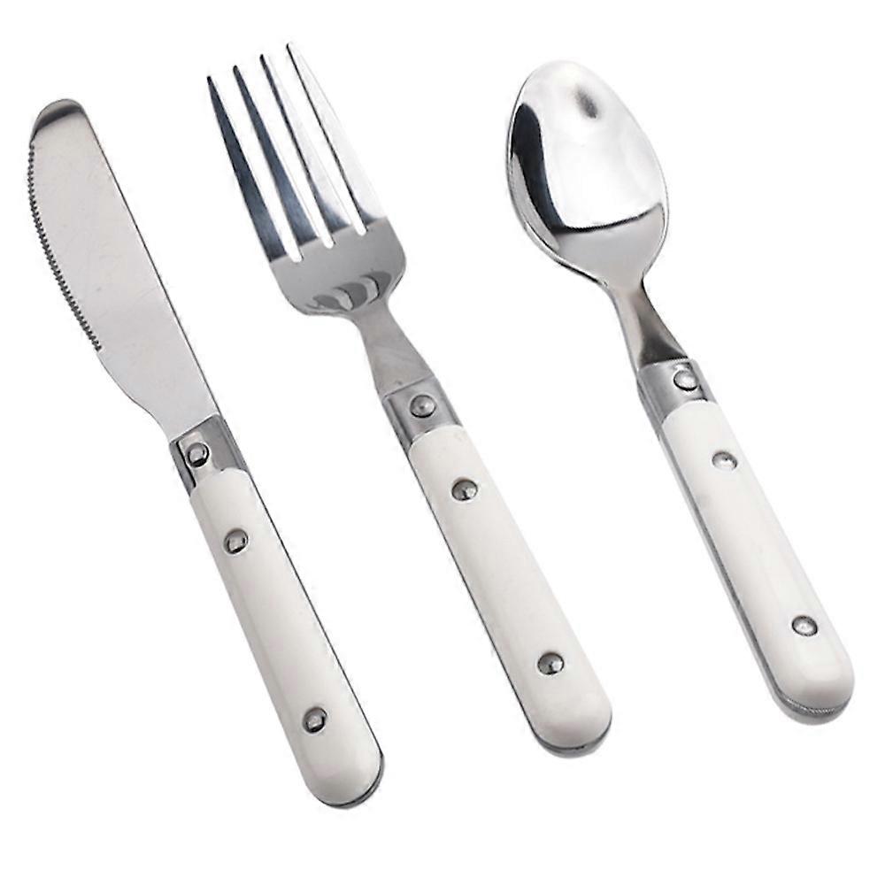 3pcs Cutlery Set Tableware Tableware Spoon Knife Fork Stainless Steel Silver