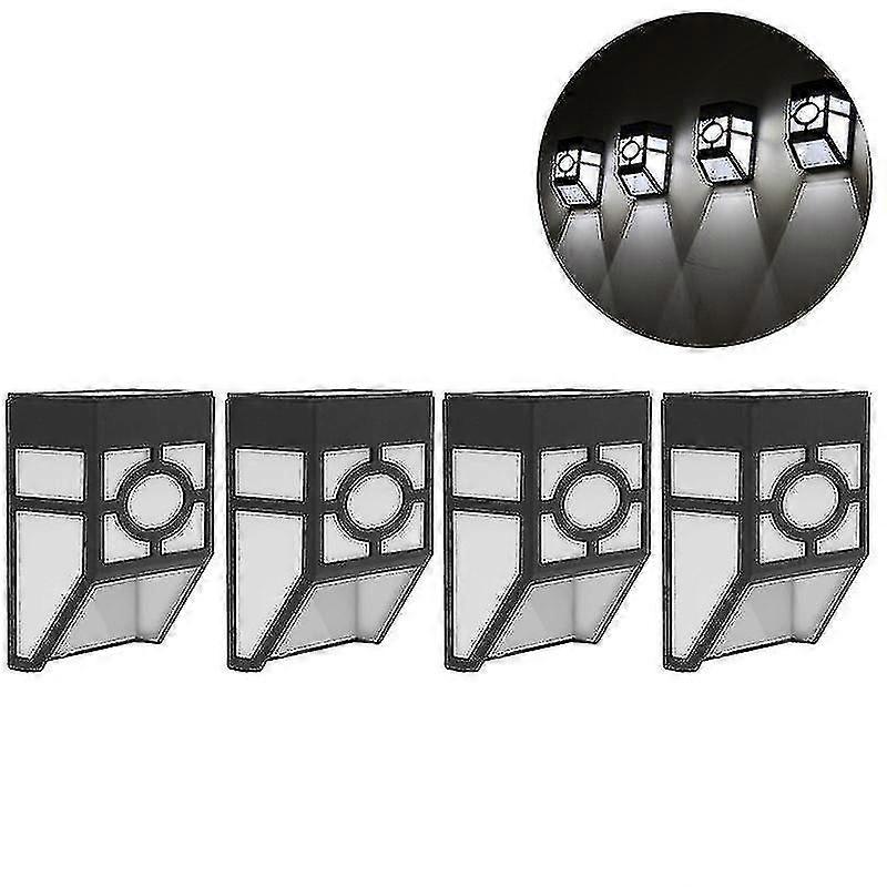 4pcs Led Solar Powerful Mount Garden Path Fence Courtyard Lamp Courtyard Lights