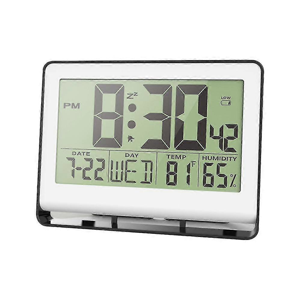 Atomic Clock With Indoor Temperature And Humidity,self-setting Digital Wall Clock Or Desk Clock,bat