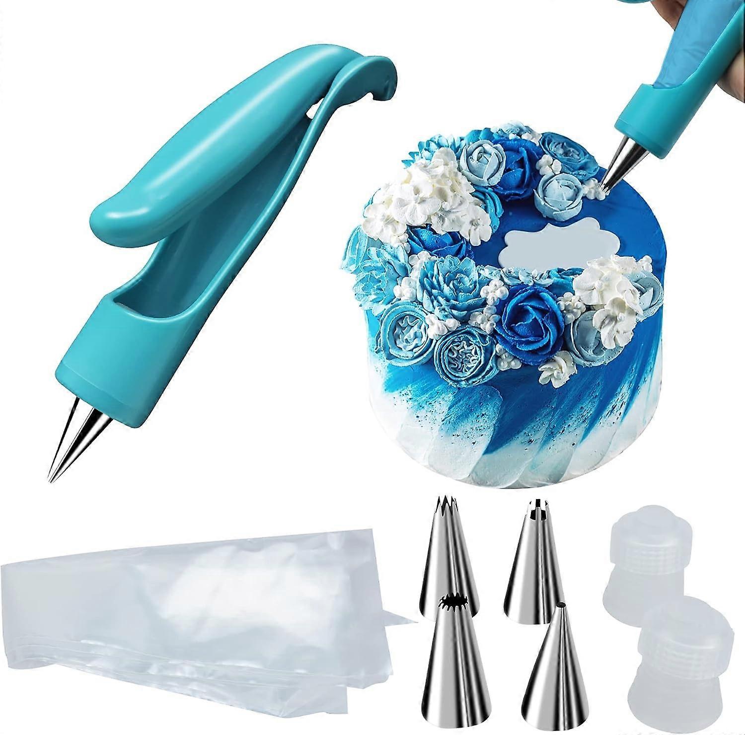 2025 Suitable Cake decorating kit Icing pipe tool kit Baking supplies with 4 different-shaped nibs 4 nozzle decora