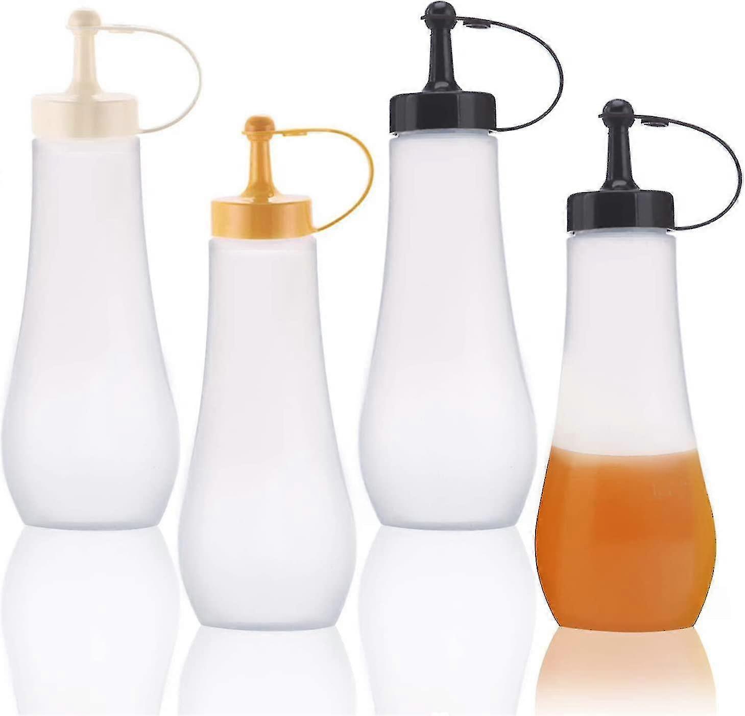 4 Sauce Bottle Squeeze Bottle Squeeze Bottle With Cap For Condiments Ketchup