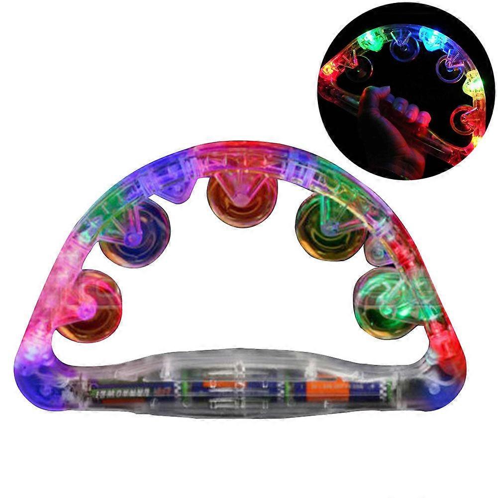 LED Light Up Tambourine with 3 Flashing Light Displays - Fun Musical Toy for Parties