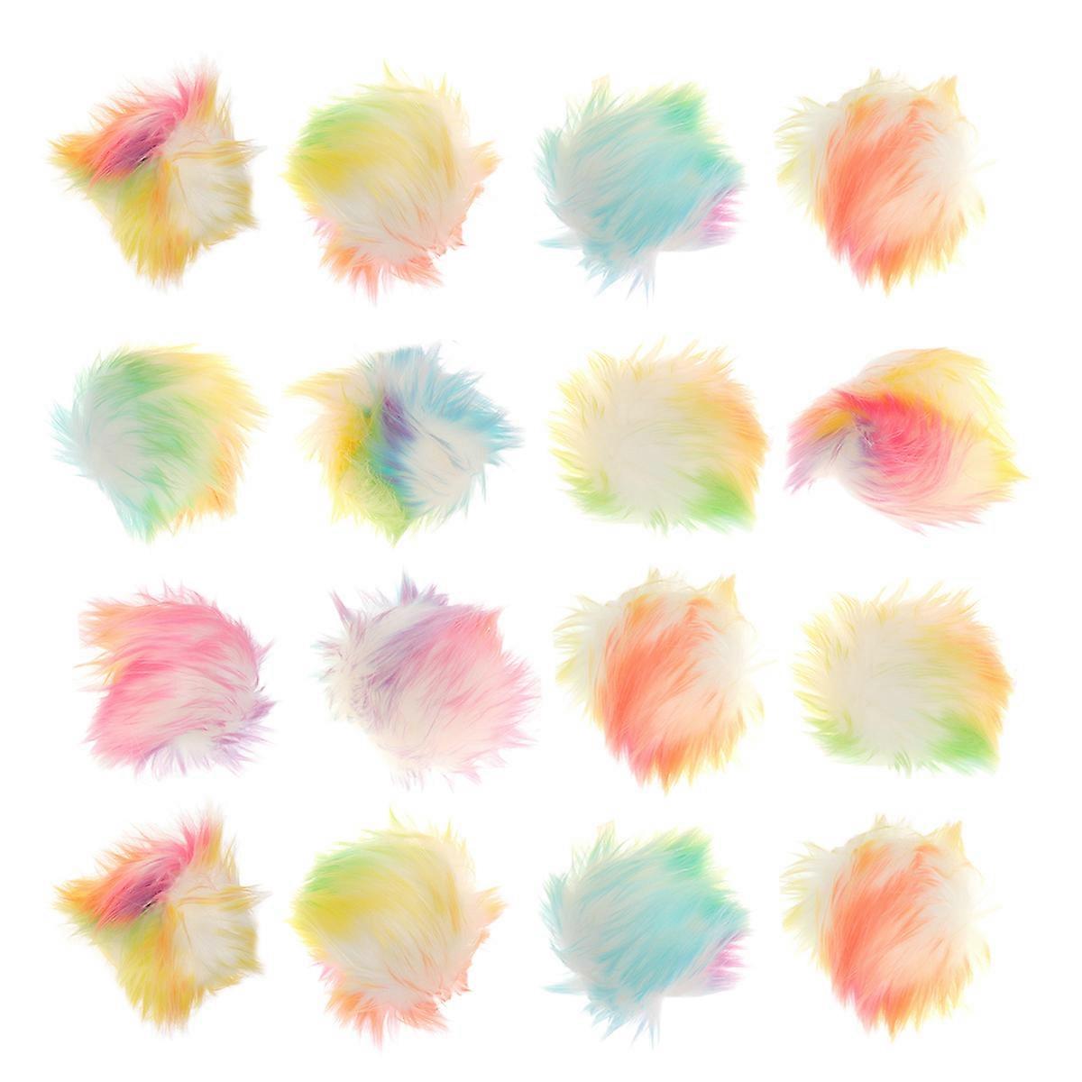 16pcs Simulation Plush Ball Eco-friendly Plush Ball Artificial Plush Ball for DIY Hat Clothes (16pcsd Ball Combinations 21- Bottom Diameter 10cm Elast