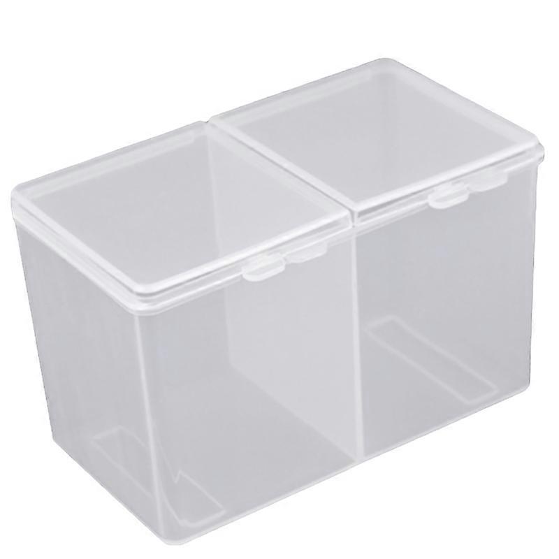 Nail Art Storage Box Translucent Multi-fuction Plastic 2 Grids Storage Case for Nail Art Shop JIKAIX