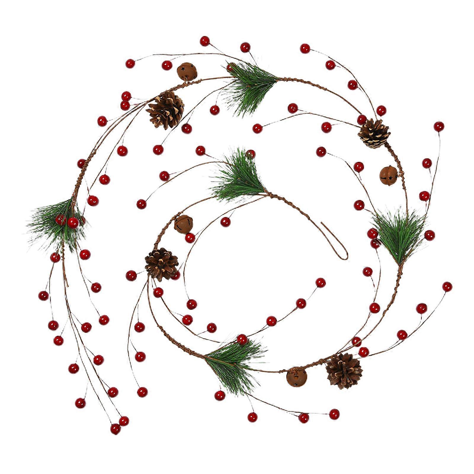 Holiday pre-lit wreath pinecone wreath Light cranberry Upgrade battery powered wreath