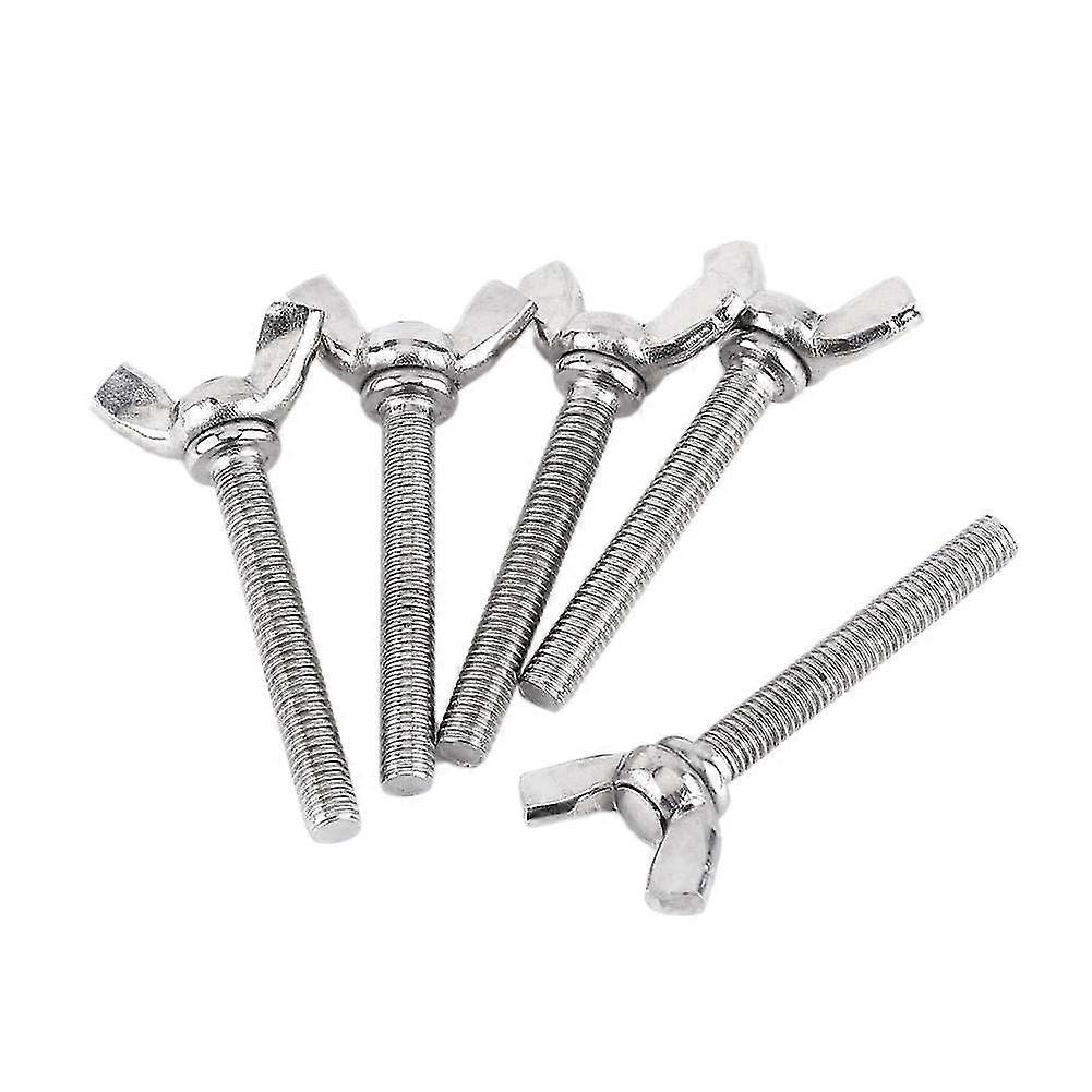 5 Pcs M5 Butterfly Wing Hand Screws Bolts 304 Stainless Steel Fastener Assortment Set, Full Thread