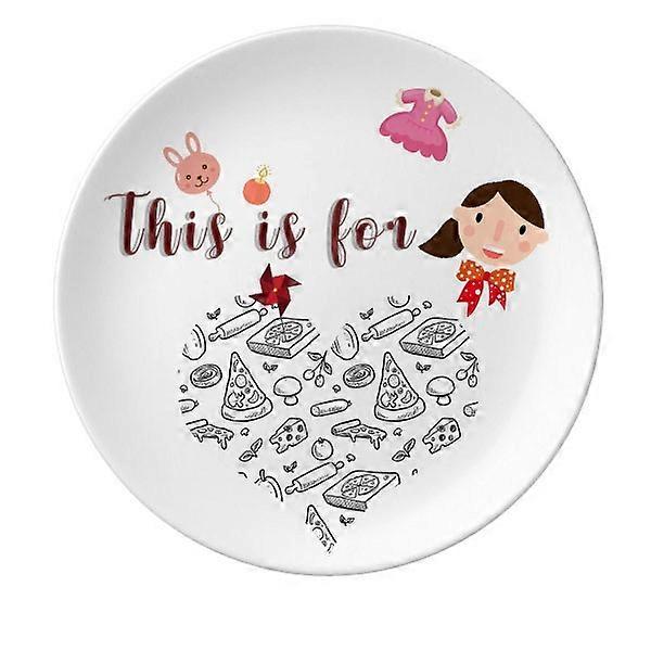 チーズマッシュルームピザ食品娘デザートプレート装飾磁器8インチディナーホーム