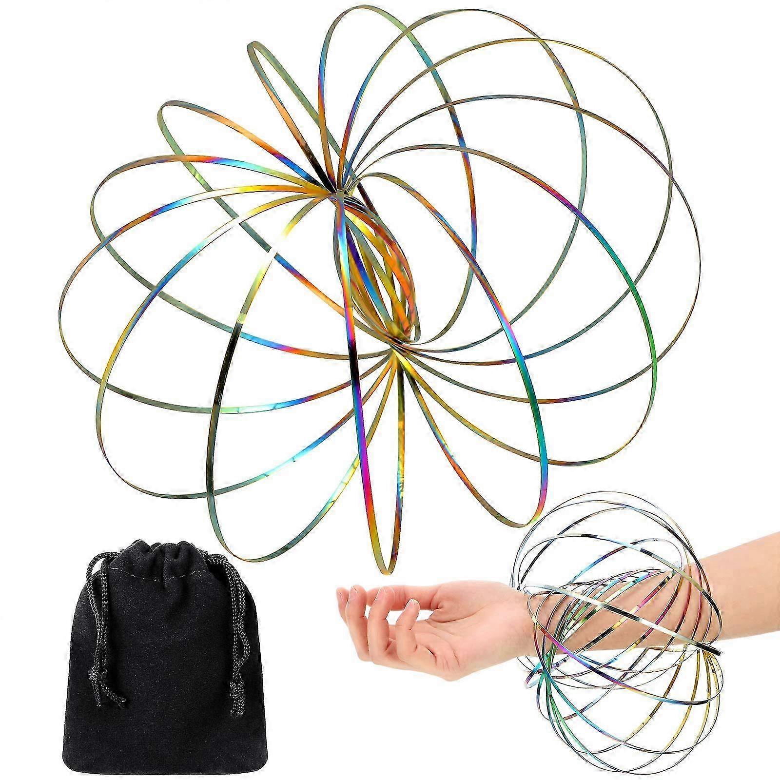 Flow Ringer Leker 3d Arm Spring Magic Flow Ring Rustfritt Stål Multi Sensorisk Pedagogisk Og Interaktiv Vår Leketøy