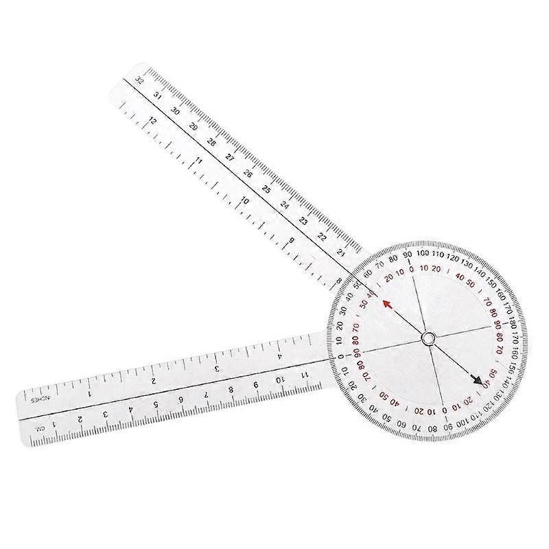 Goniometer Transparent Orthopedic Angle Ruler Plastic Goniometer 360 Degree