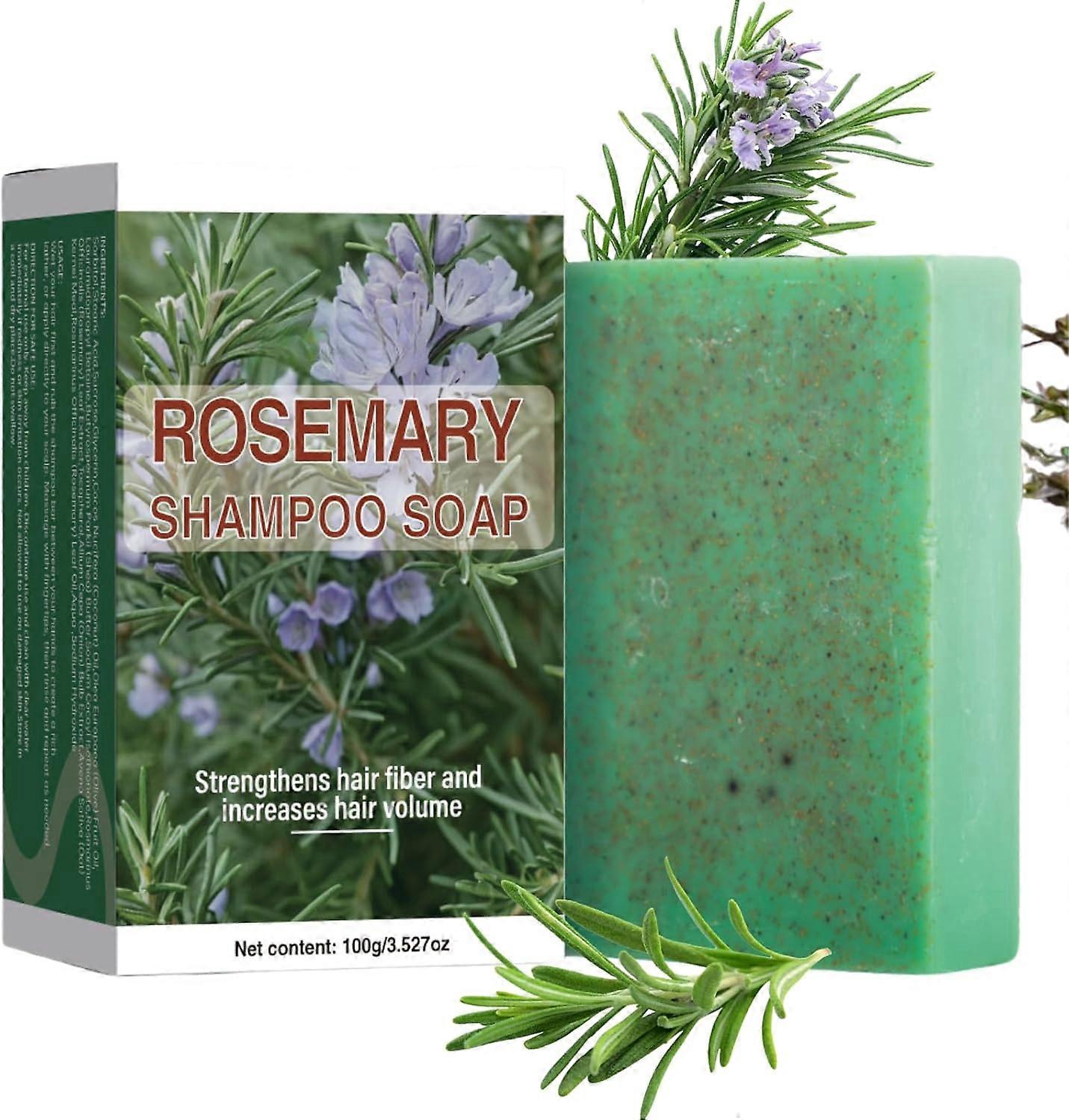 Rosemary Hair Shampoo Bar, Οργανικό Rosemary Solid Shampoo Bar για Ανάπτυξη Μαλλιών, Αναζωογονητικό και Ενυδατικό, Βαθύς Καθαρισμός για το Τριχωτό της Κεφαλής