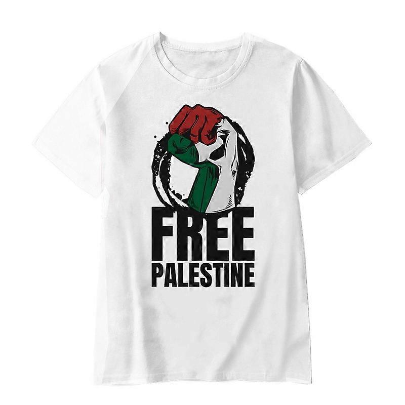 السلام العالمي فلسطين الحرة طباعة تي شيرت العلم الفلسطيني حرة والسلام تي شيرت