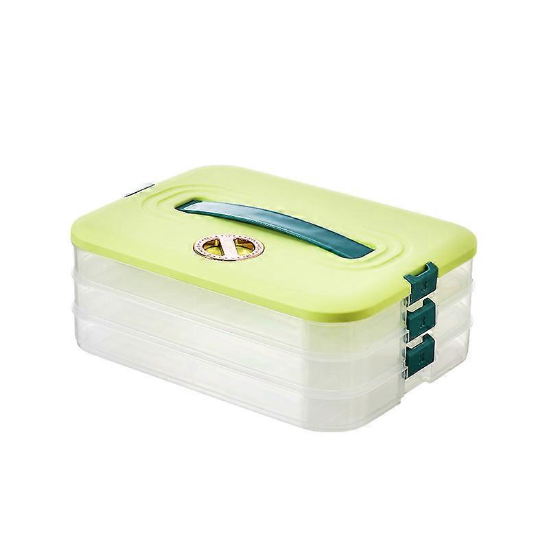 Large Capacity dumpling box portable storage box with timing multi-layer combination storage box kitchen refrigerator wonton box