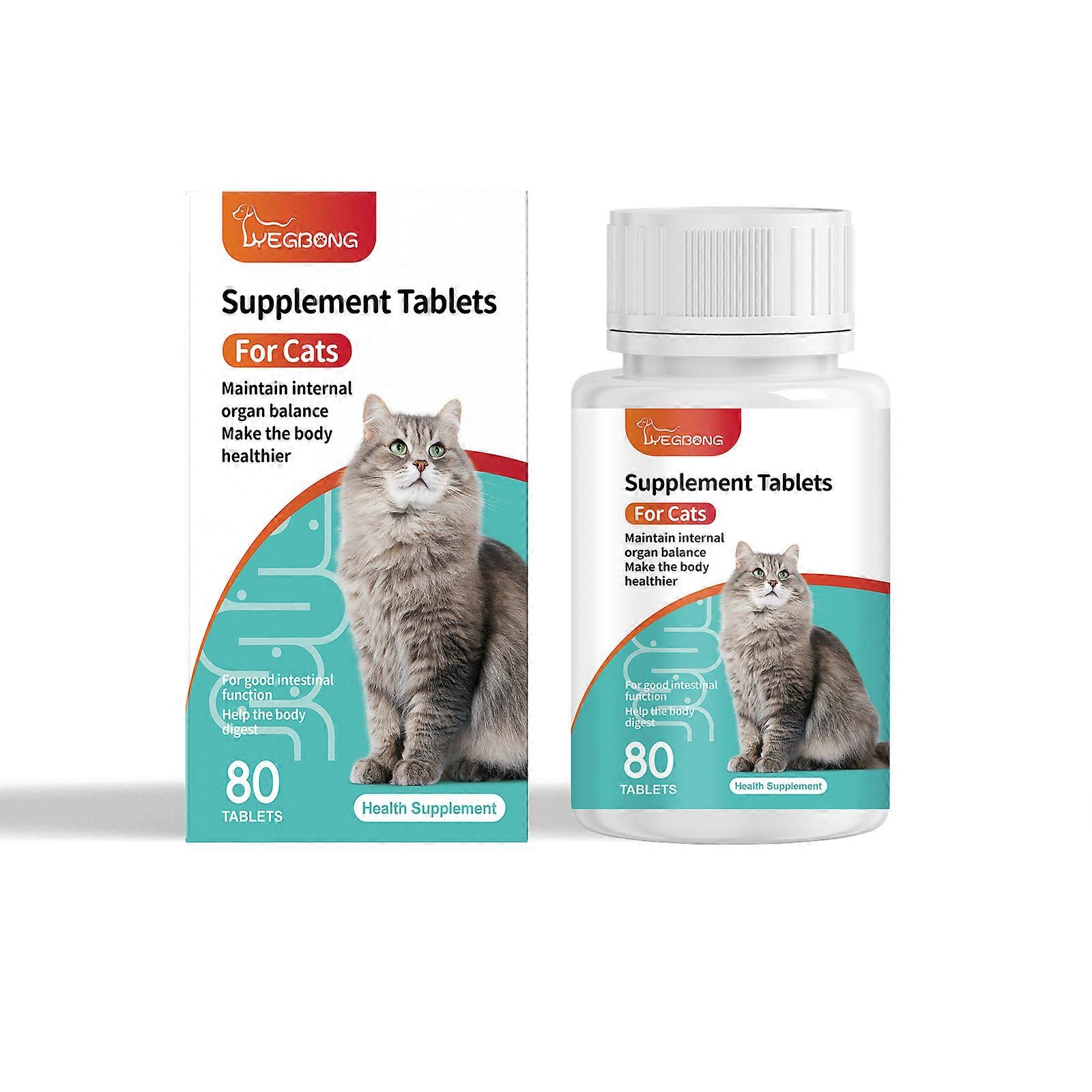 Cat Probiotic Tablets for Digestive Health & Immunity - 80 Count