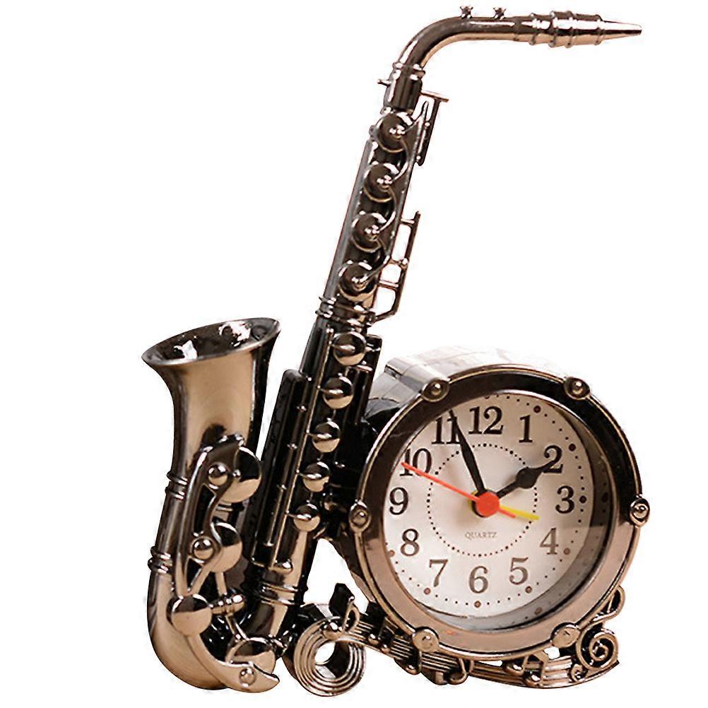 Saxophone Shaped Alarm Clock Retro Decorative Alarm Clock Bedside Clock