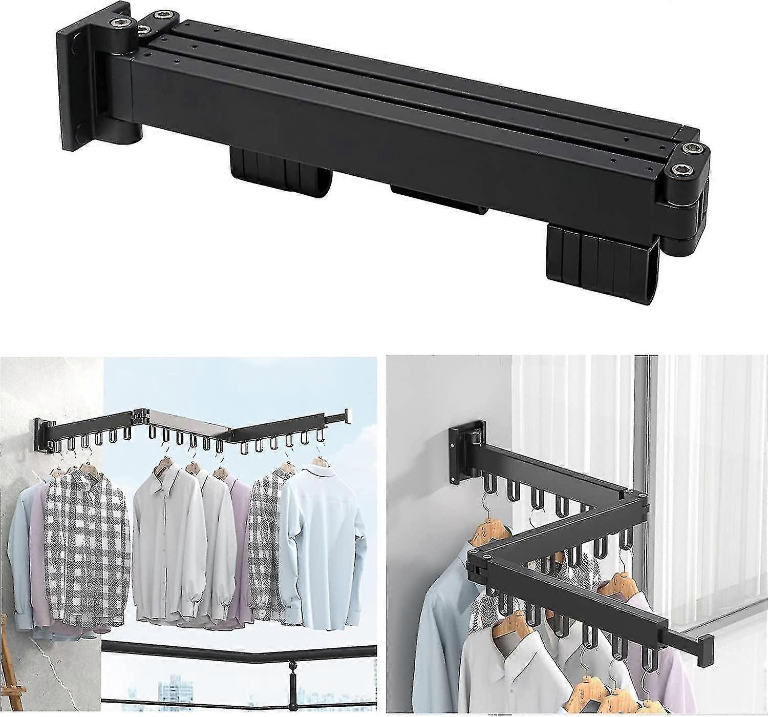Aluminum Foldable Clothes Drying Rack, 3 Tier Wall-mounted Foldable Clothes Drying Rack, Clothes Dry