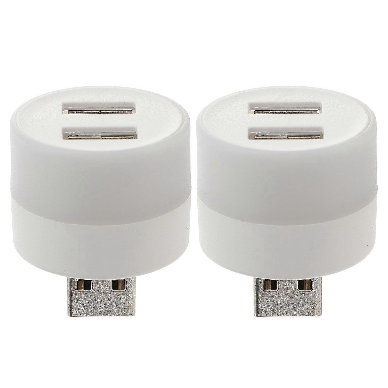 2pcs Car Light 2-port USB Hub Adapter USB Powered Illumination Light Night Lamp