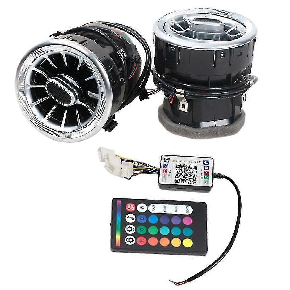 2pcs Dashboard Air Condition Vent Outlet Modification 64 Color Led Atmosphere Light For V250 2015-2