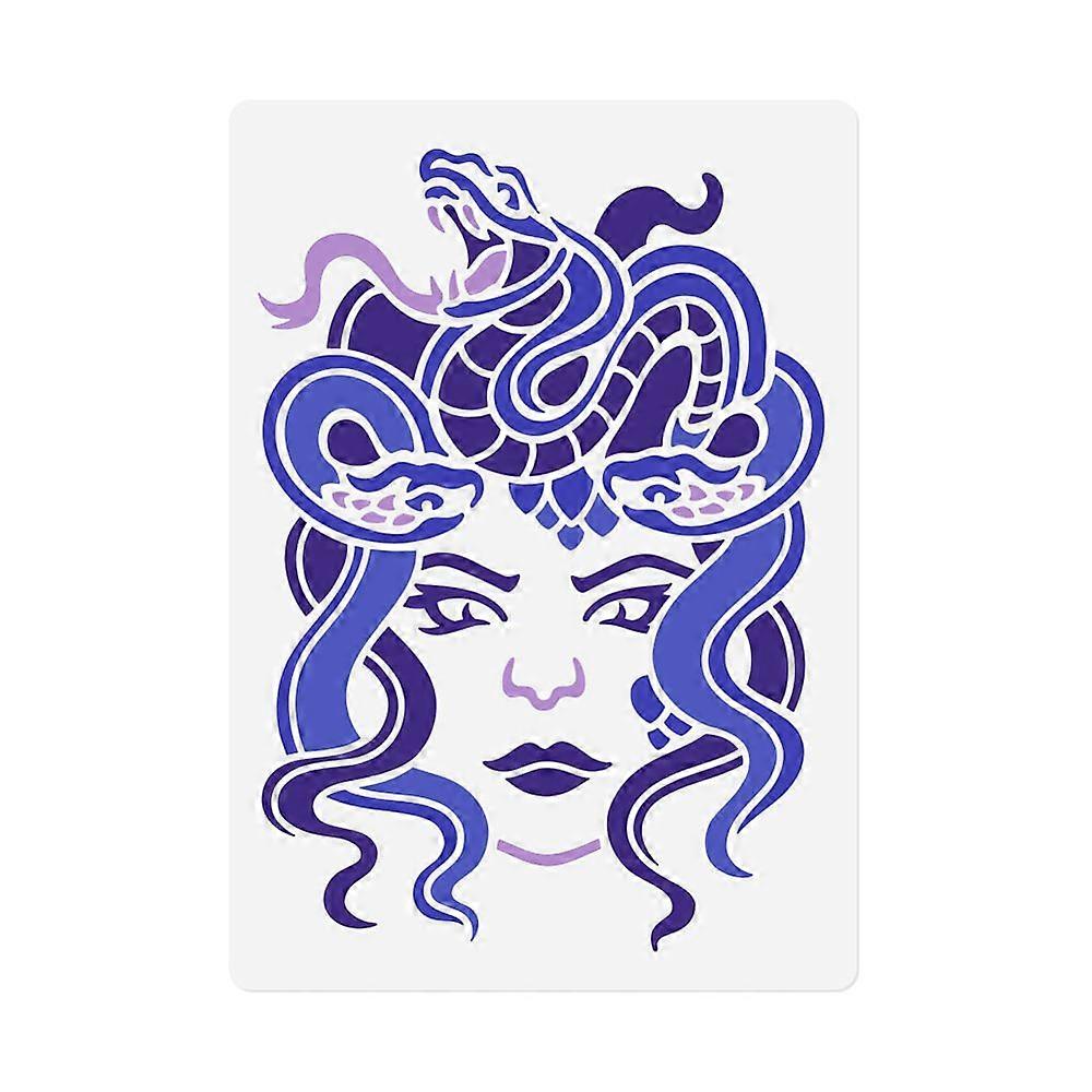 DIYスクラップブックフォトアルバムメデューサ297x210mmのための1pcペット中空描画絵画ステンシル