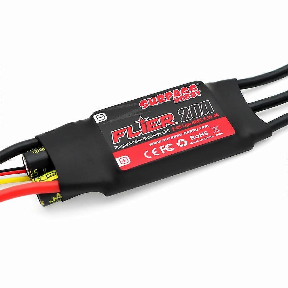 SURPASS-HOBBY FLIER Series New 32-bit 20A Brushless ESC With 5.5V/4A BEC Support Programming for RC 