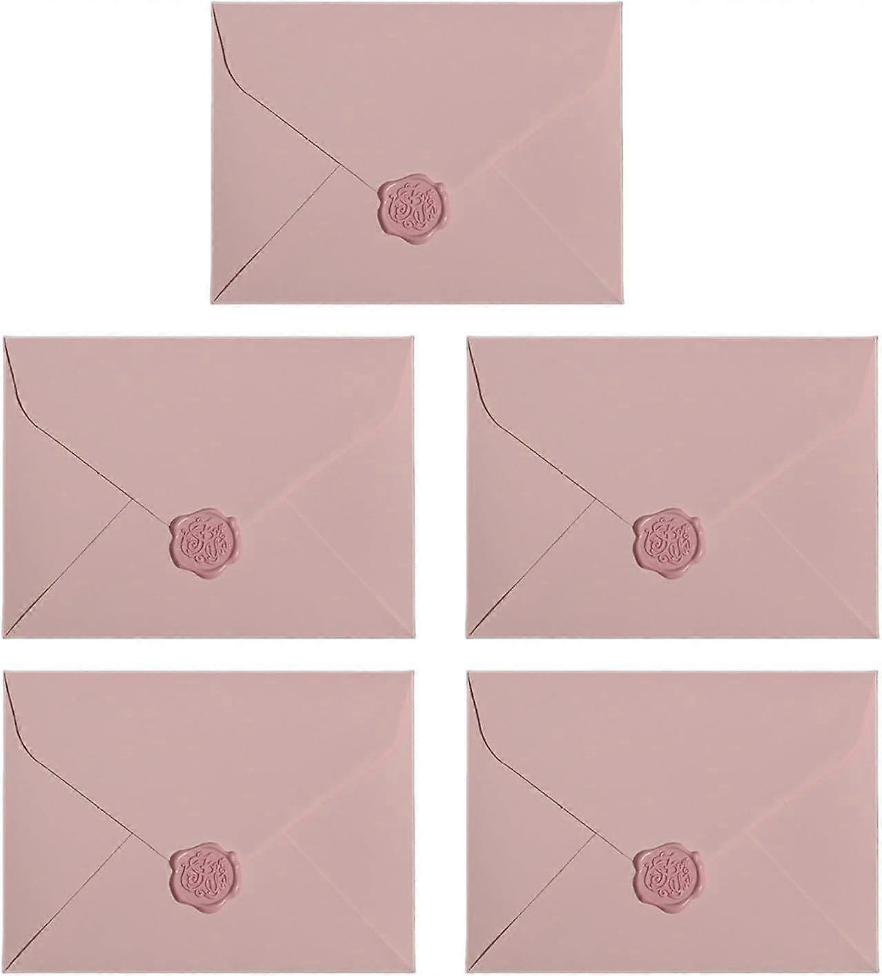 Set of 5 Simple Trendy Paper Envelopes for Greeting Cards, Party Invitations