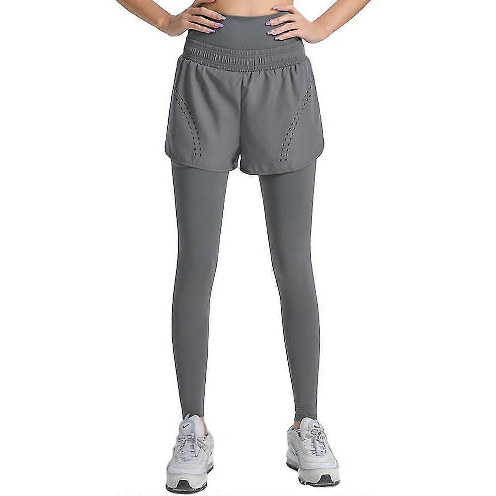 Women's Leggings Fake Two-piece Poet Yoga Pants High-waist Elastic Hip-lifting Leggings With Poets Yoga Clothes